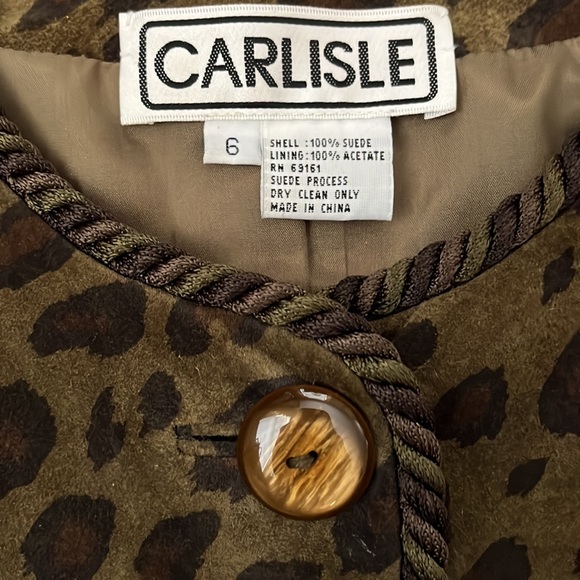 Elegant Carlisle Animal Print Ladies Suede Jacket - Picture 2 of 4